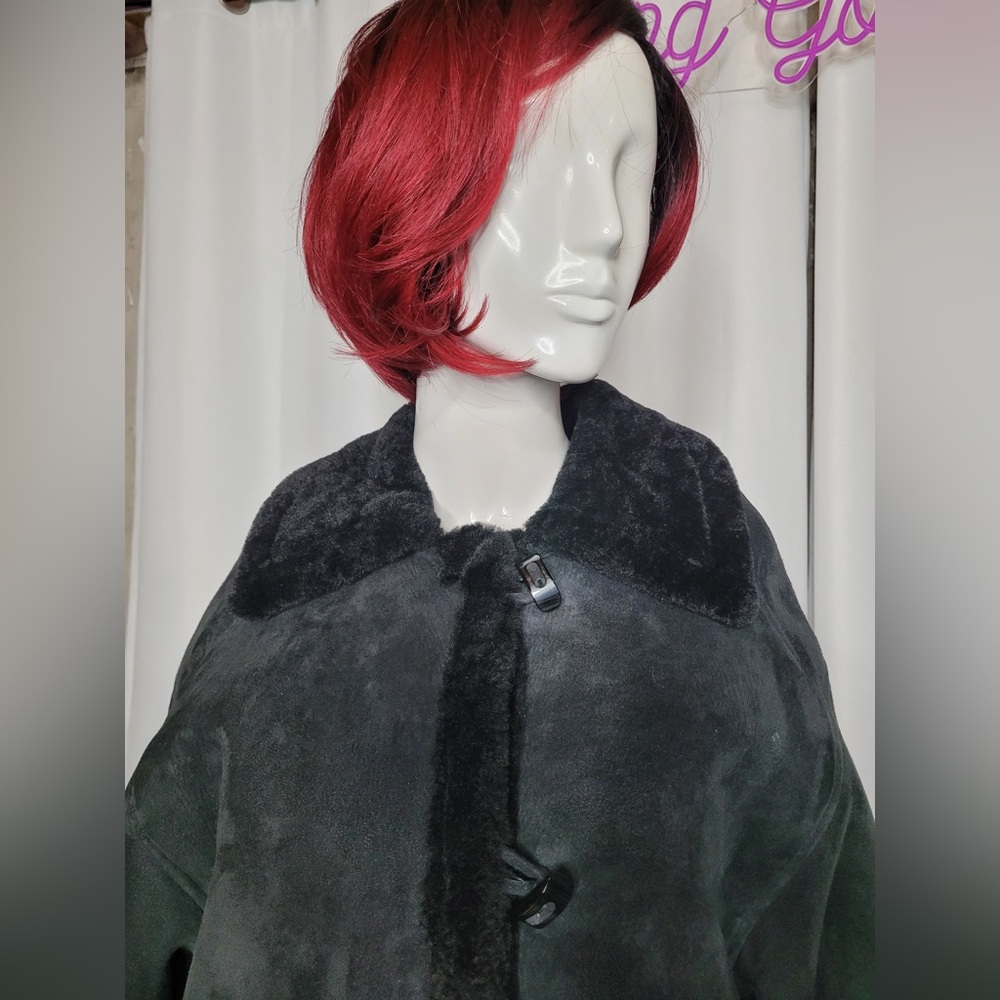 Vintage Danier Natural Fur Black Shearling Coat - Picture 5 of 17